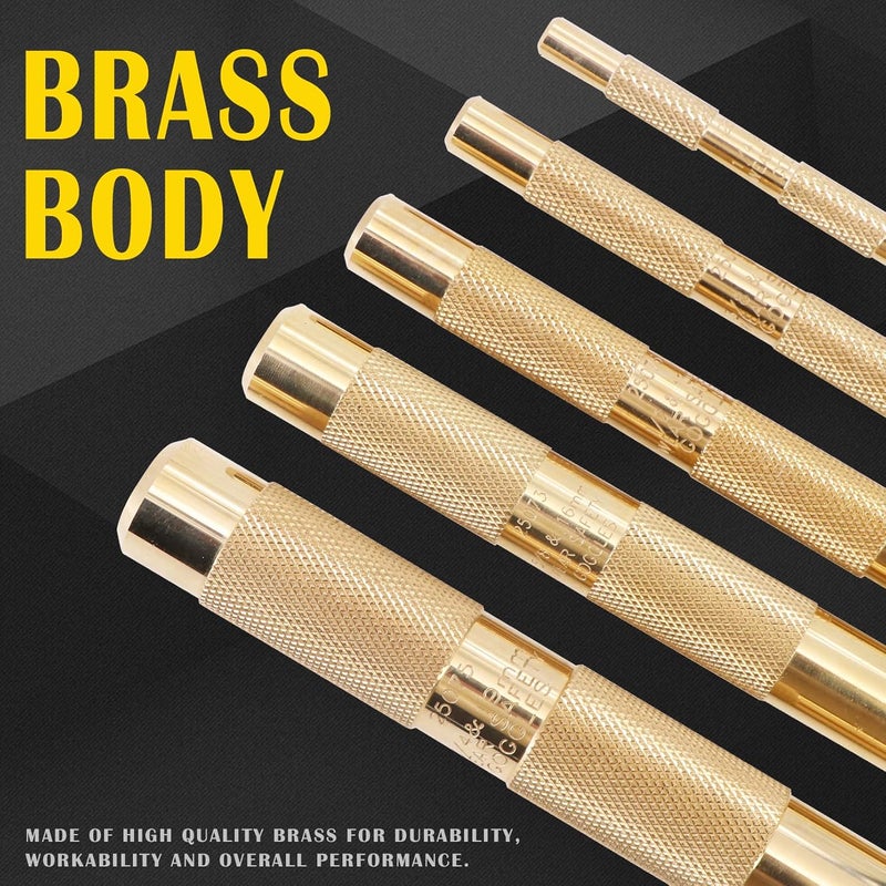 Tektall 5 Brass Drift Punch Set, Hand Tool Punches Tools for Home use 1/4-Inch 3/8-Inch 1/2-Inch 5/8-Inch 3/4-Inch 1/4'' 3/8'' 1/2'' 5/8'' 3/4'' 5 Pc. Replace 67003-MAI 045256670034 - Image 4